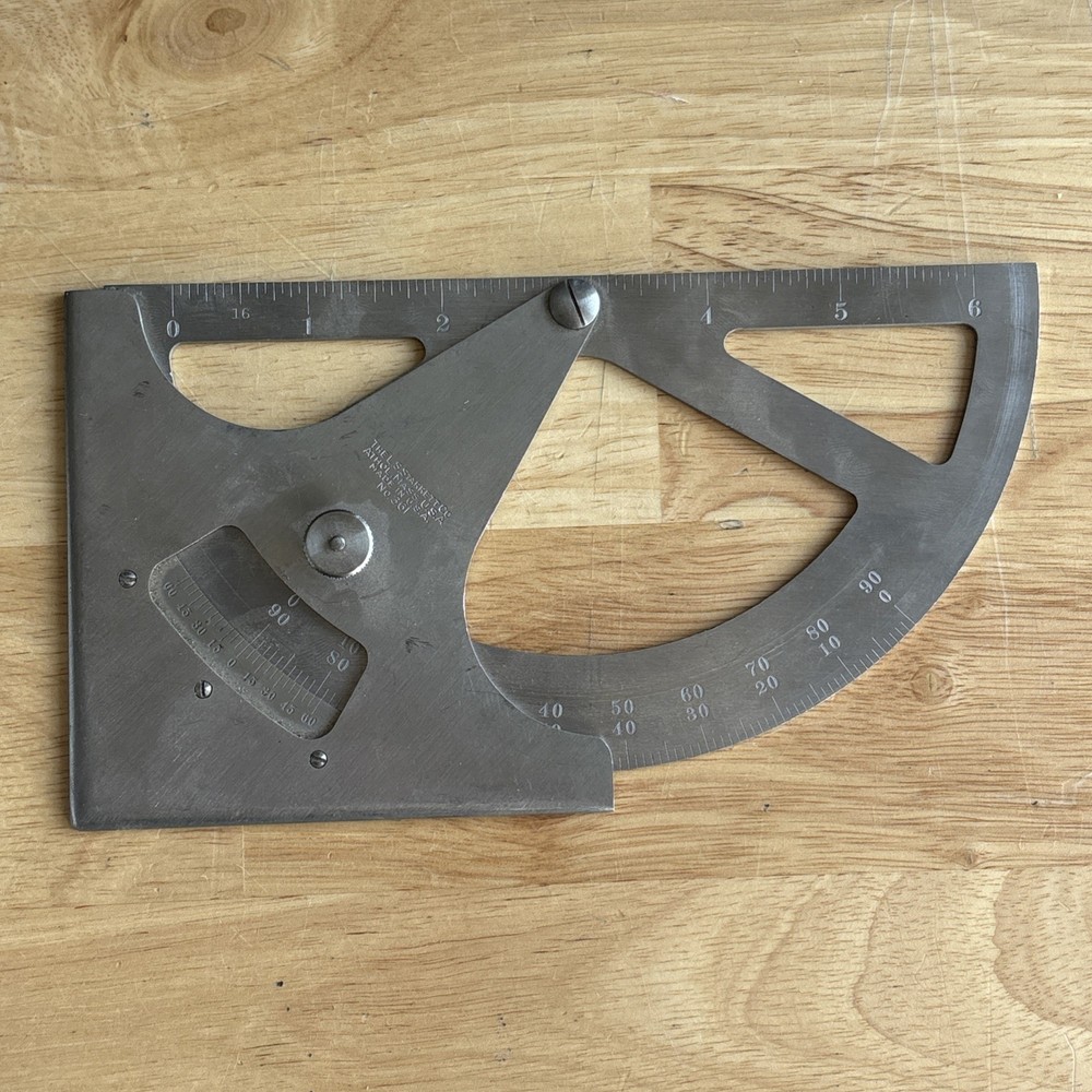 Starrett Draftsman Protractor No. 361 Machining Drafting Engineering Vtg USA