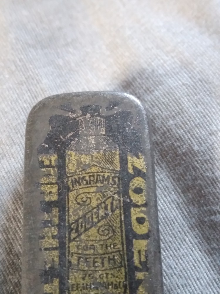 Tiny Rare Zodenta Advertising Tin.