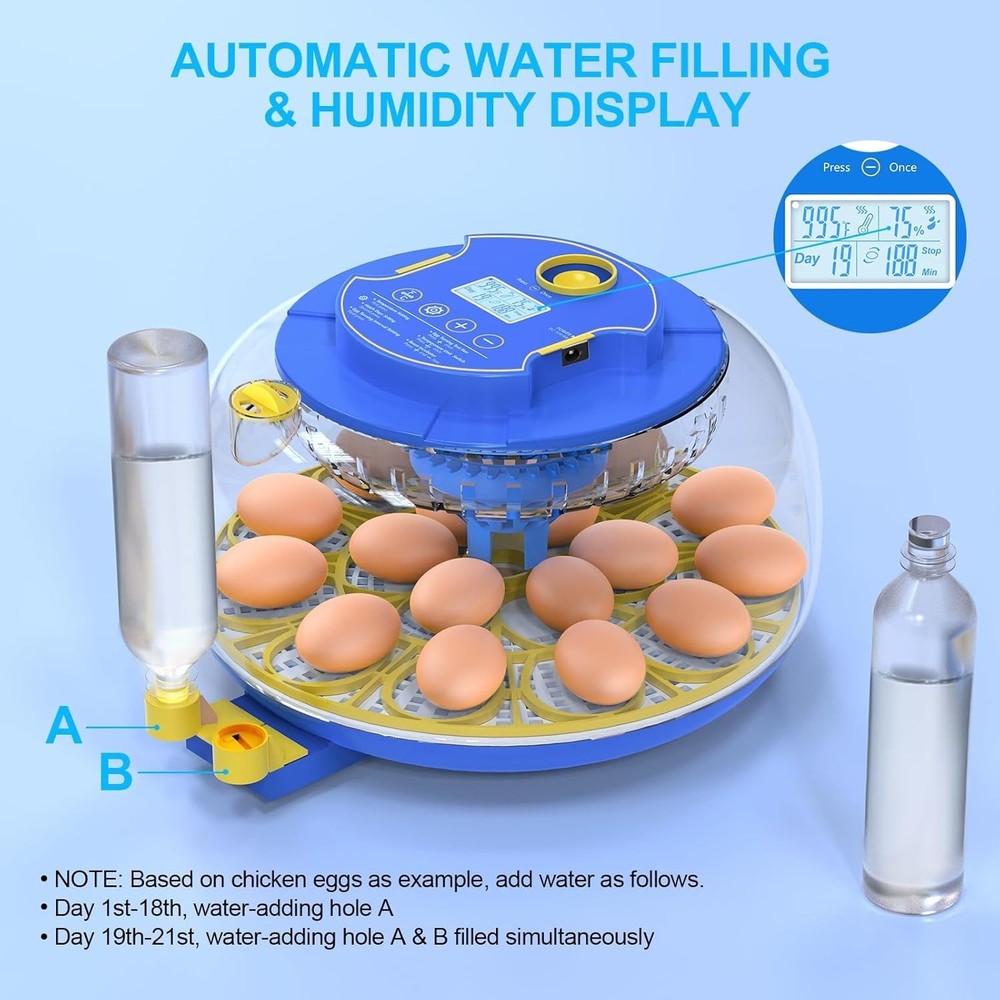 18 Egg Incubators for Hatching Eggs with Temperature Control, Egg Incubator w...