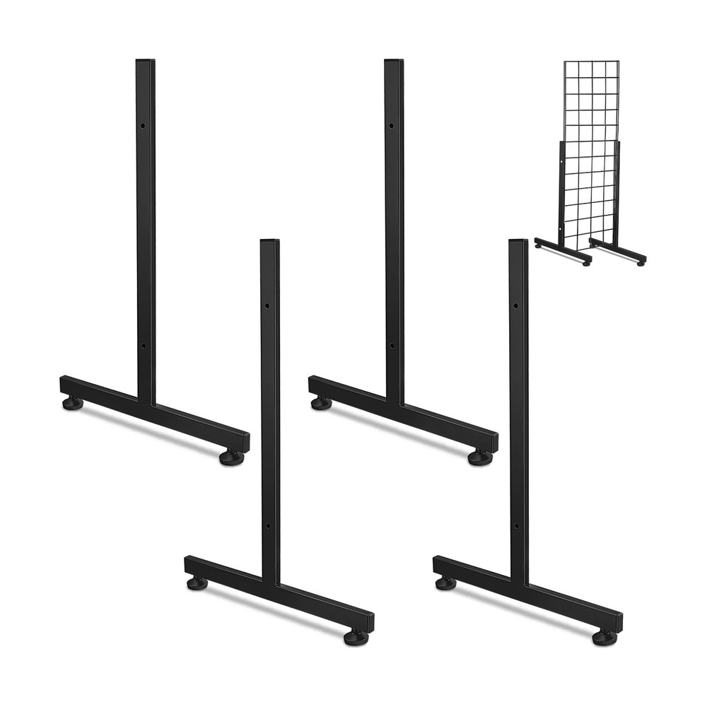 Fumete 2 Pairs Wire Grid Display Legs Gridwall T Base Rectangular Tube Leg Wi...