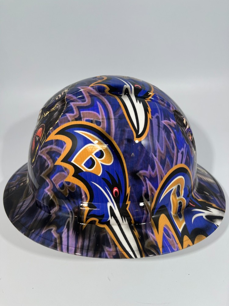 New Full Brim Hard Hat Custom Hydro Dipped BALTIMORE RAVENS
