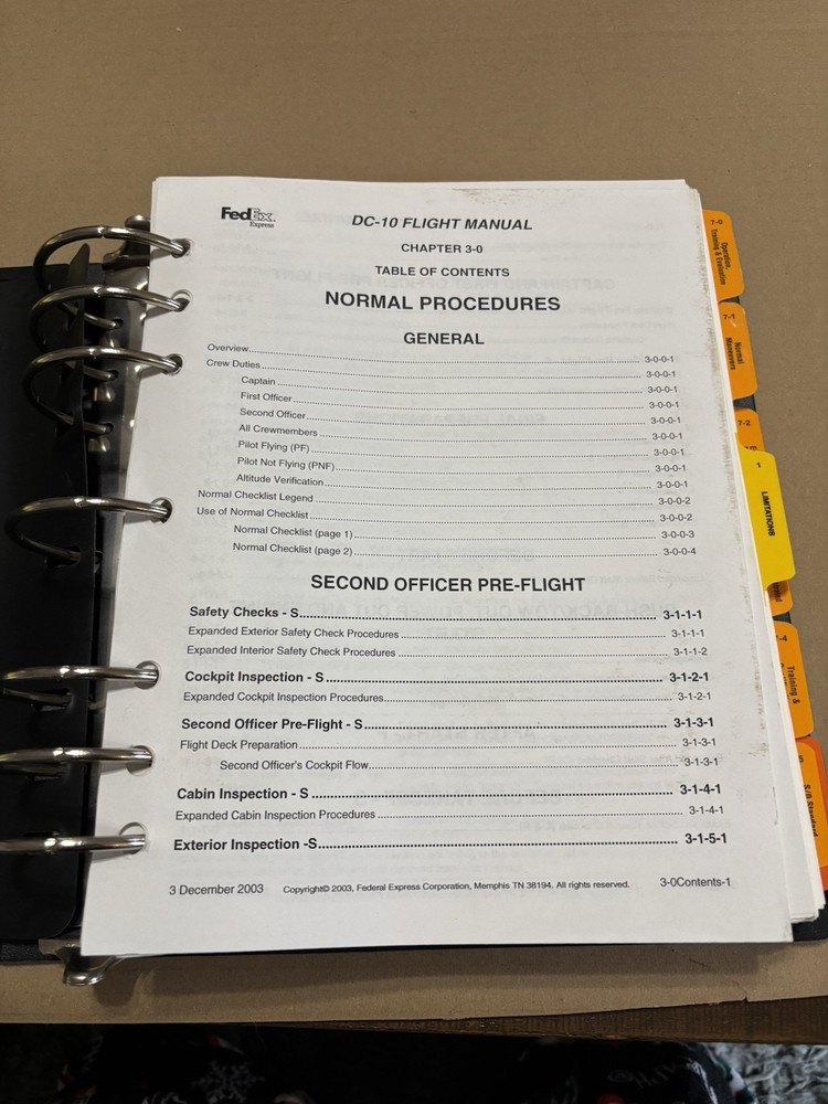 FedEx DC-10 Airplane Flight Manual Training Reference Lot of 3