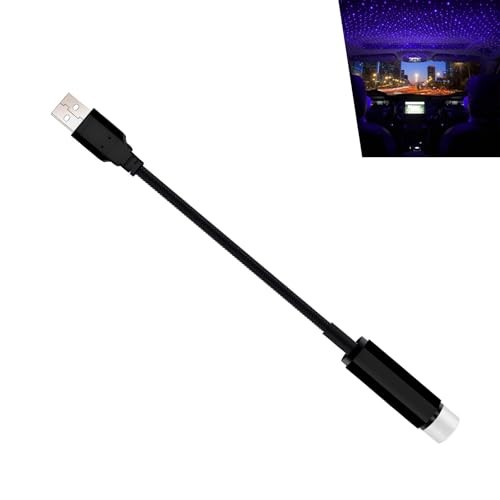 USB Star Projector Night Light, Adjustable Romantic Interior Roof purple blue