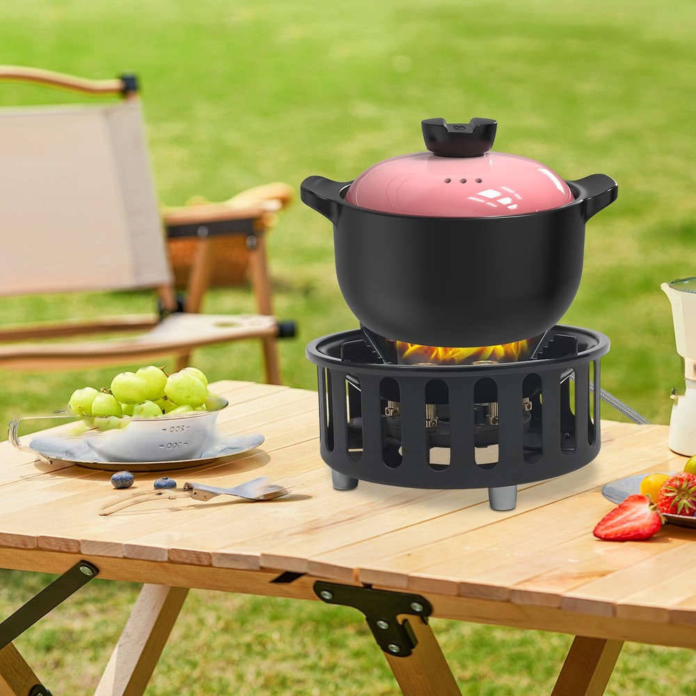 Portable Camping Stove With 2 Adapters Adjustable  Firepower Electronic Ignition