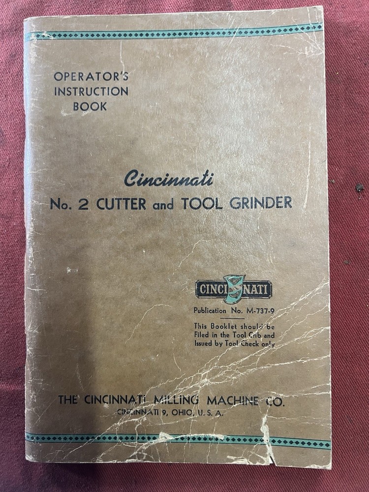Cincinnati #2 Tool And Cutter Operator Manuel
