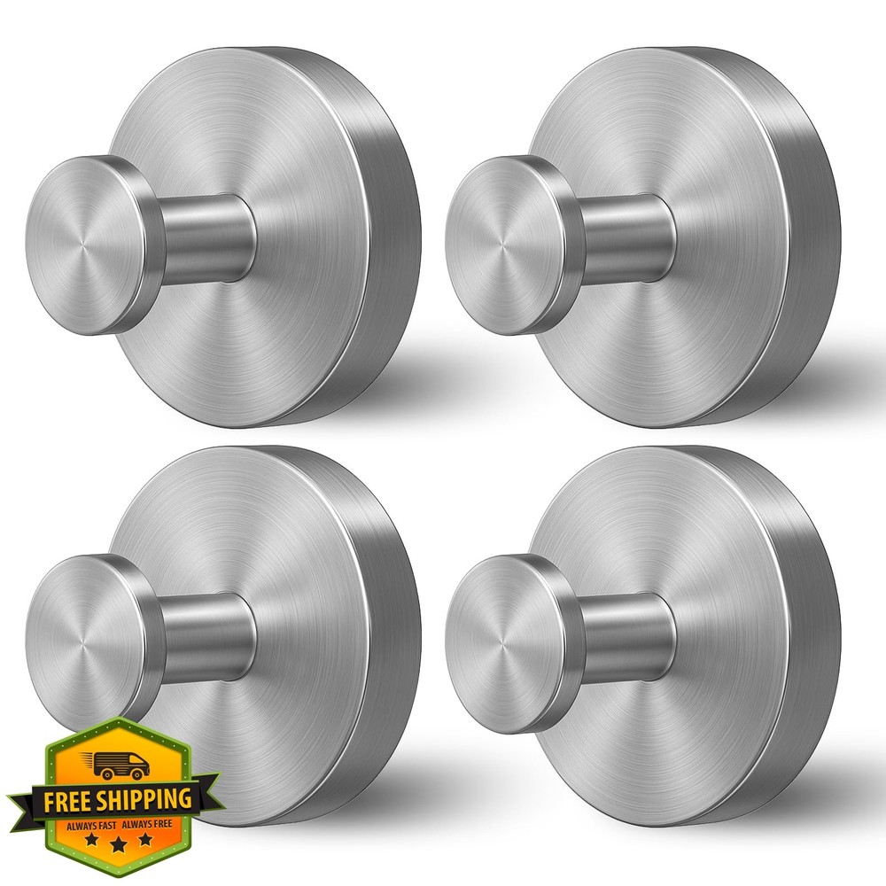 WingWider Shower Hooks 4pk Silver Suction Cup Bath Towel