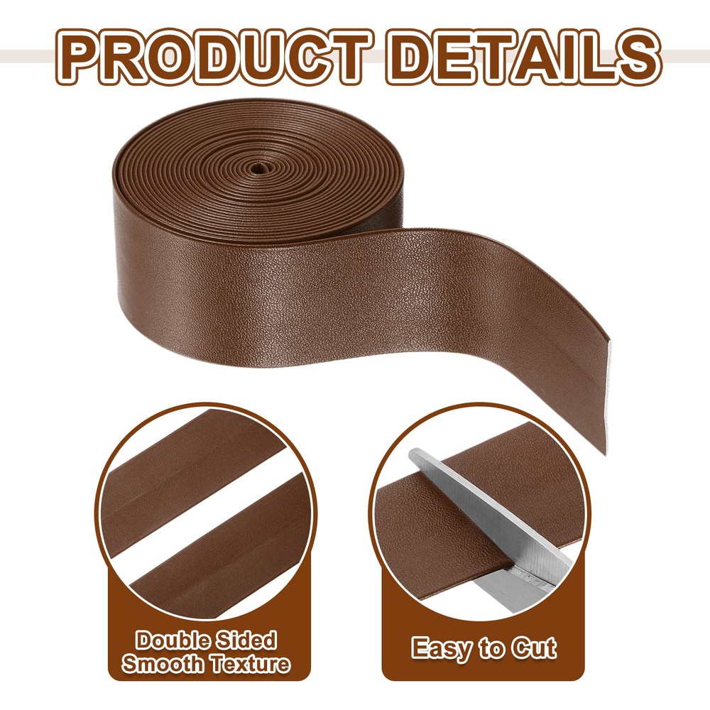 3 Yard 30mm PU Faux Strips, Fold Over Strap Roll, Light Brown