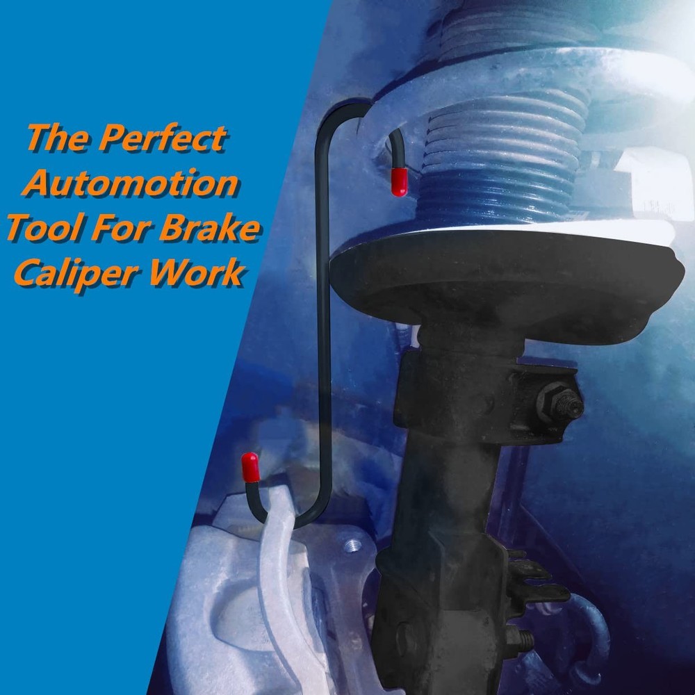 2 PCS Brake Caliper Hanger Hooks with Red Rubber Tips,Auto Black