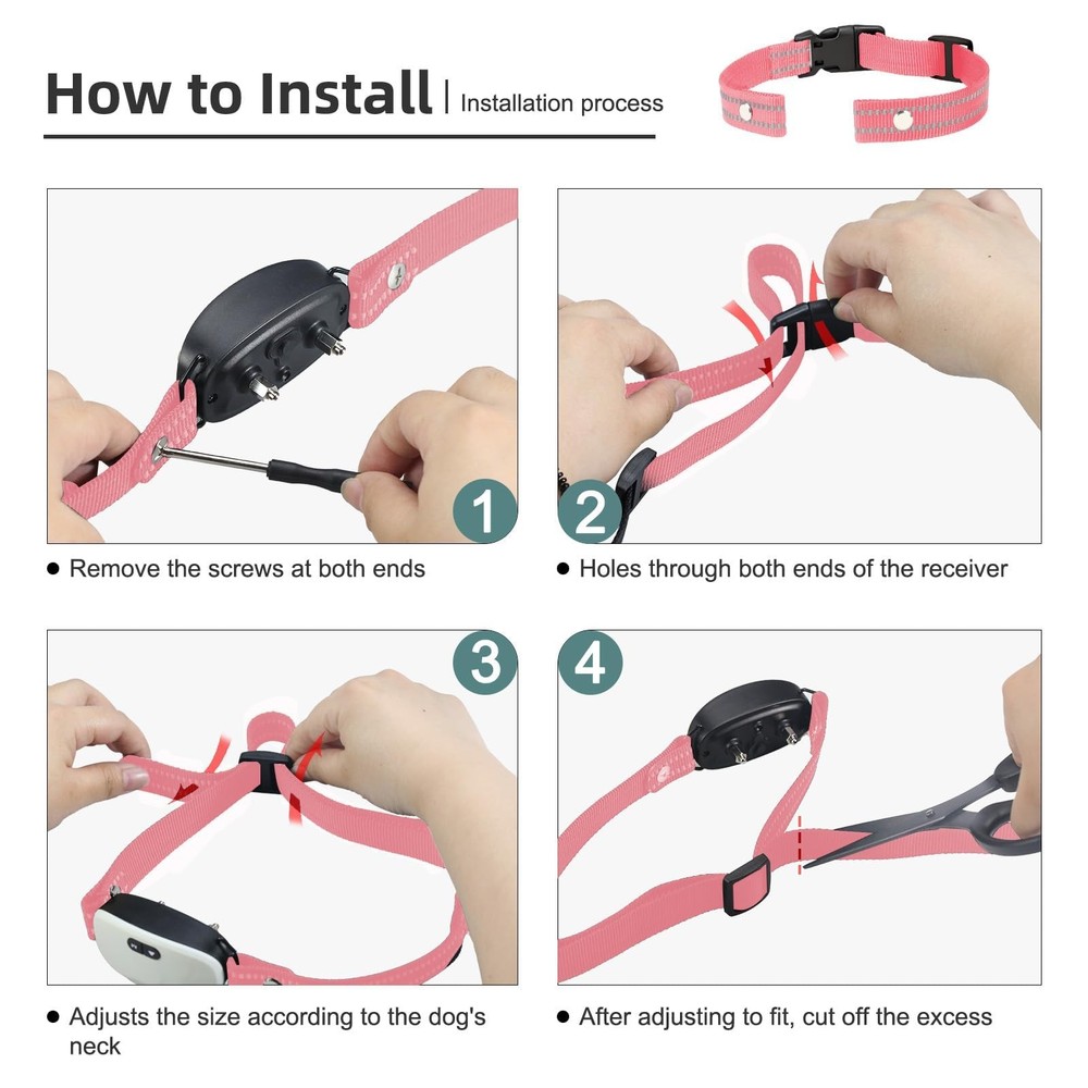 Collar Strap, Reflective Nylon Collar Strap Dog GPS Training Bark Receiver Co...