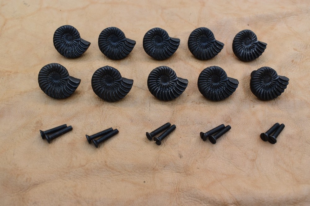 Cast Iron Knob Handles seashell shape vintage Drawer handle cupboard knobs 10 pc