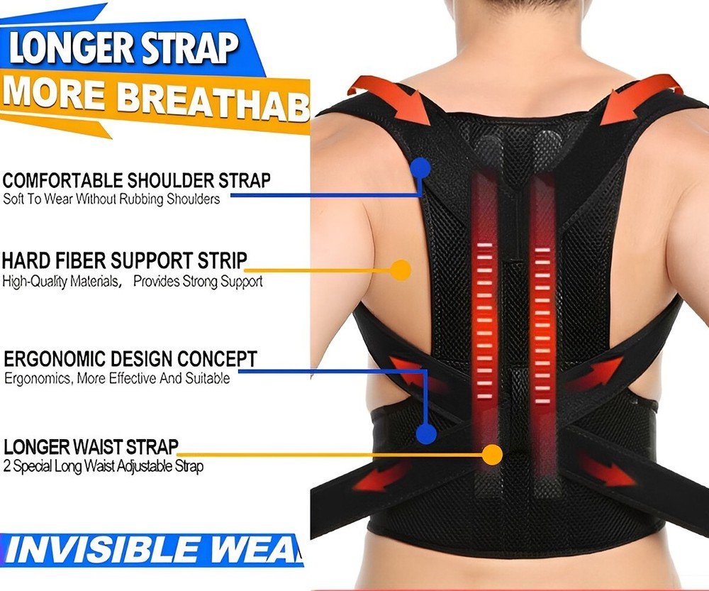 Posture Corrector Back Shoulder Support Correct Brace Belt Adjustable Men Women