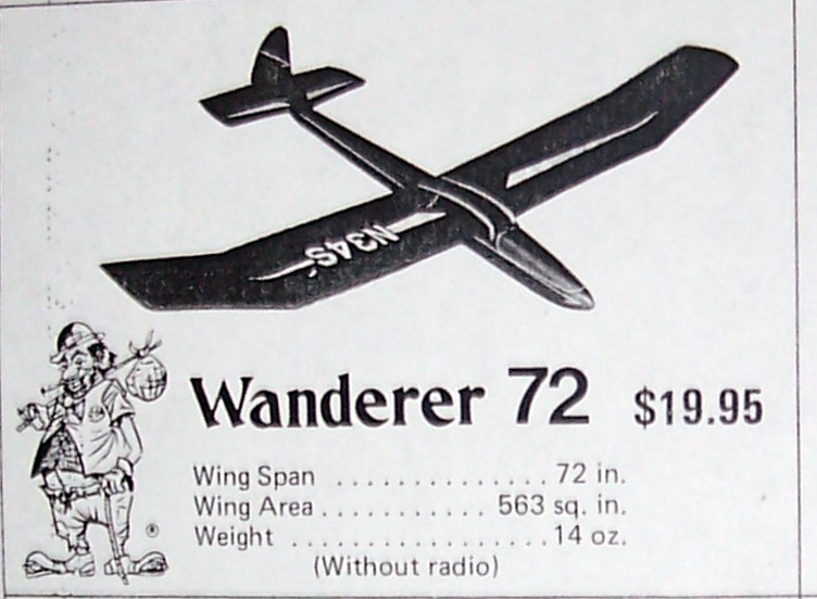WANDERER PLAN + CONSTRUCTION & POWER POD ARTICLES for 72" RC Model Sailplane