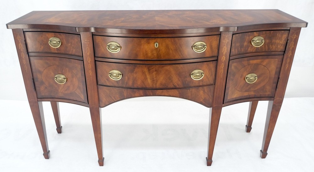 Broyhyll Bow Front Crotch Mahogany Banded Top Sideboard Buffet Console MINT!