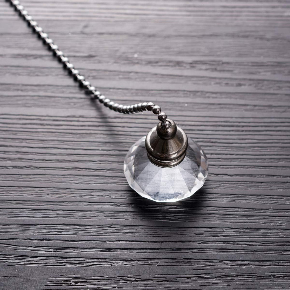 Ceiling Fan Pull Chain Set - 2 Pieces Clear Diamond Fan Pull Chains 20 Inch Ceil