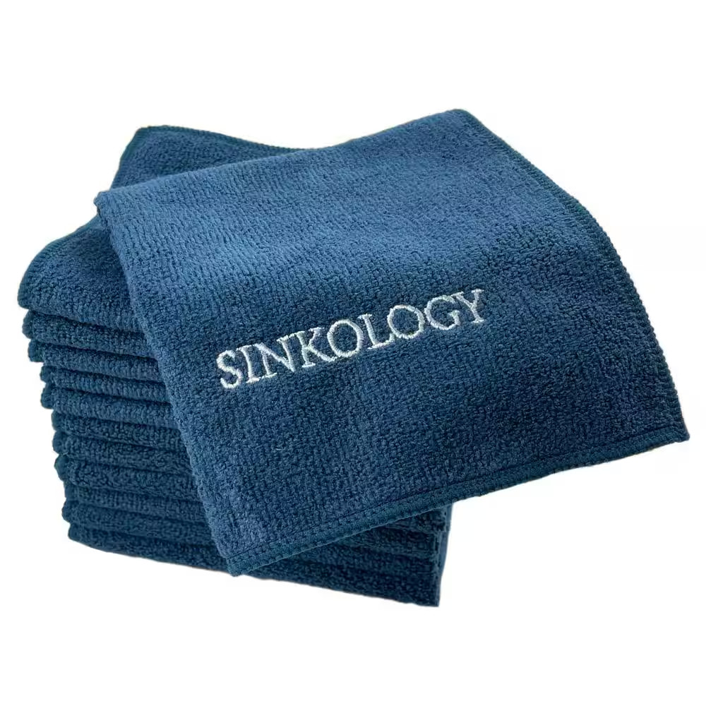 Sinksense Microfiber Cleaning Cloth in Navy Blue, 12 Pack