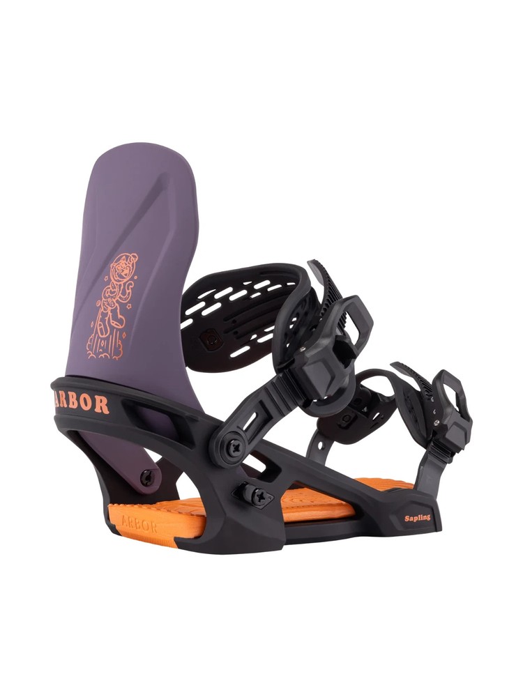 Arbor Sapling Snowboard Bindings - Kids - 2026 - Small / Black/Violet