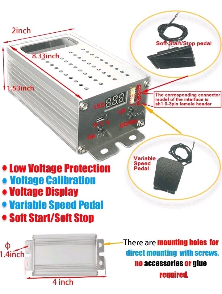 PWM 0-30s Soft Start/Soft Stop Variable Speed DC Motor Speed Controller Battery