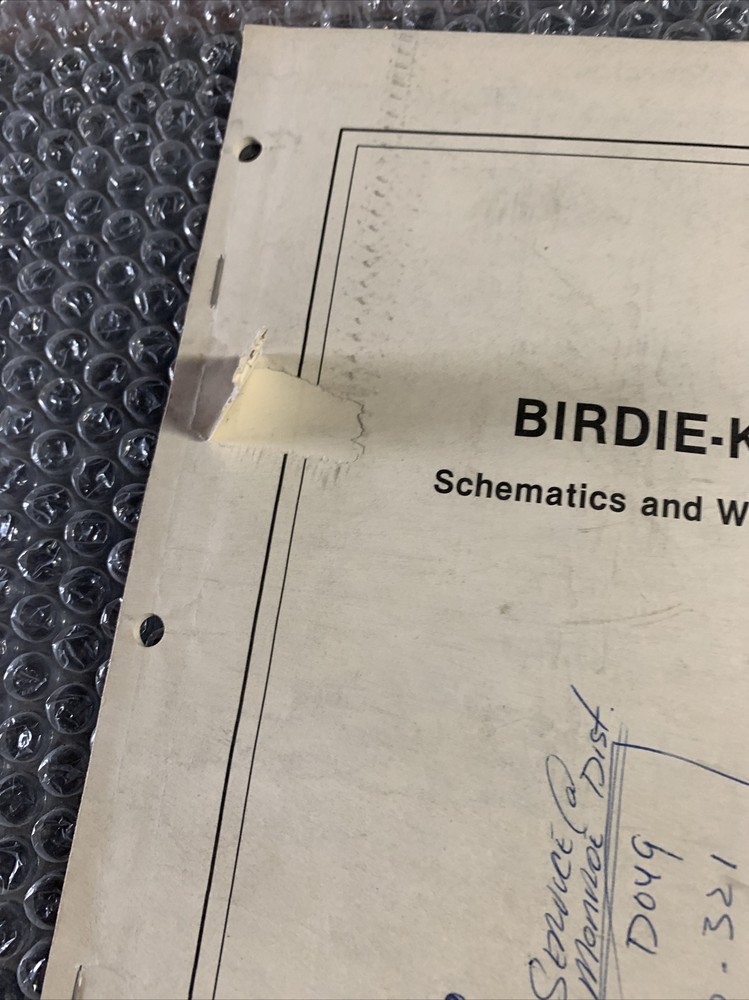 Original ARCADE video GAME owners manual Birdie King 2 Monroe distributing