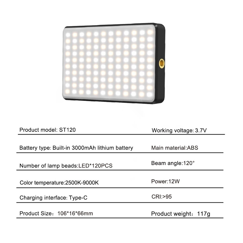 LED Selfie Phone Light, Rechargeable 2500-9000K Clip On Fill Light with Diffuser