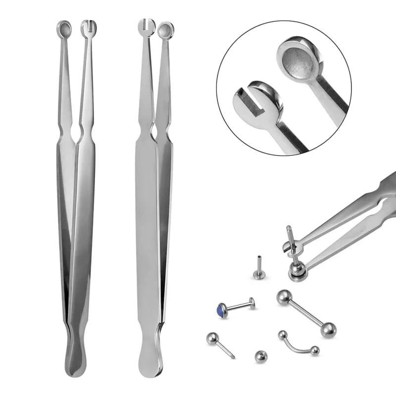 BEAD BALL HOLDING TWEEZERS 4 1/2 PIERCING TOOL