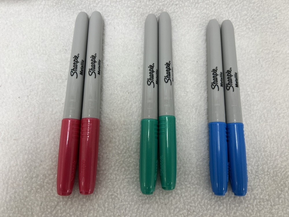 NEW SET OF 6 SHARPIE METALLIC PERMANENT MARKERS FINE POINT EMERALD RUBY SAPPHIRE