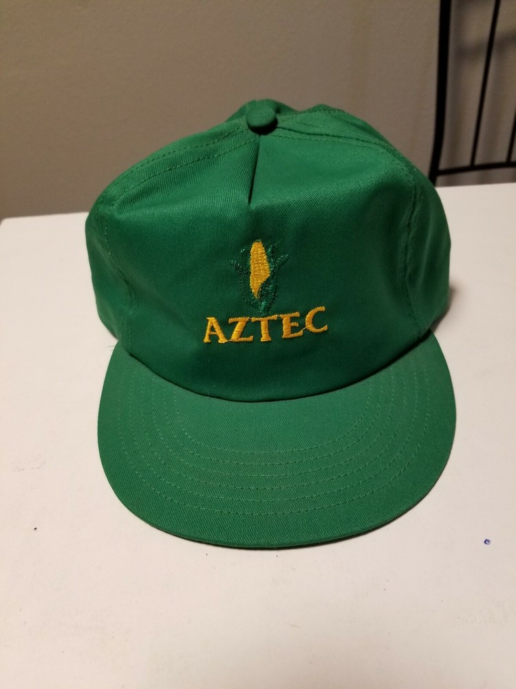 Vintage Aztec Corn Seed Green Adjustable Strapback Hat, Farming!