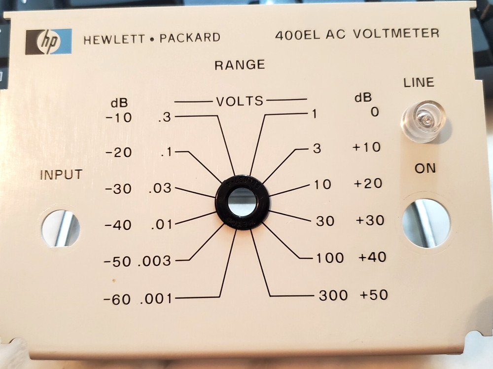 Hewlett Packard HP 400EL AC Voltmeter Faceplate