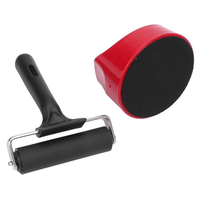 2Pcs Ergonomic Handle Printer Rollers Professional Rubber Printing Roller Tool