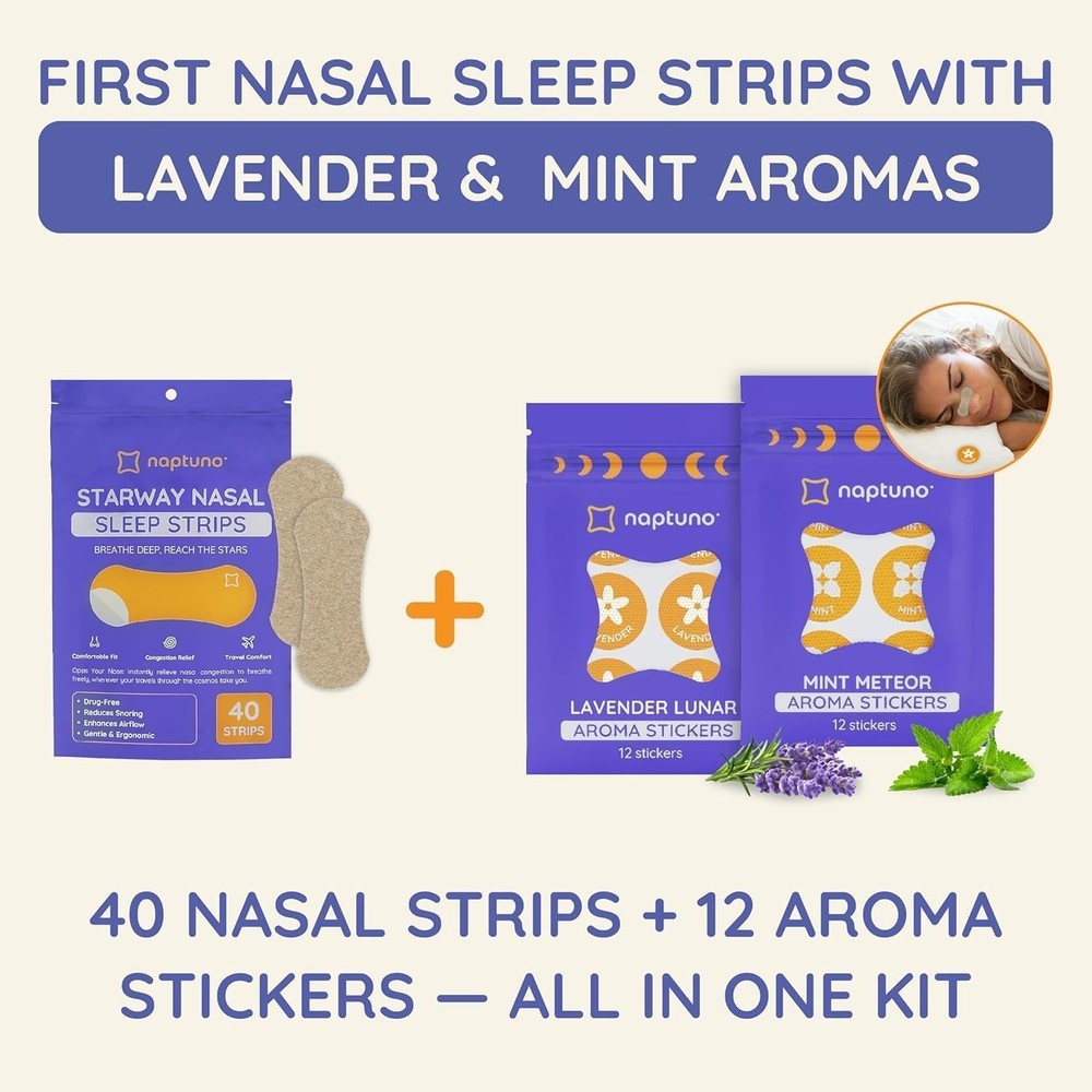 Ultimate Snoring Solution: 40 Nasal Strips with Aromatherapy Stickers for Sleep