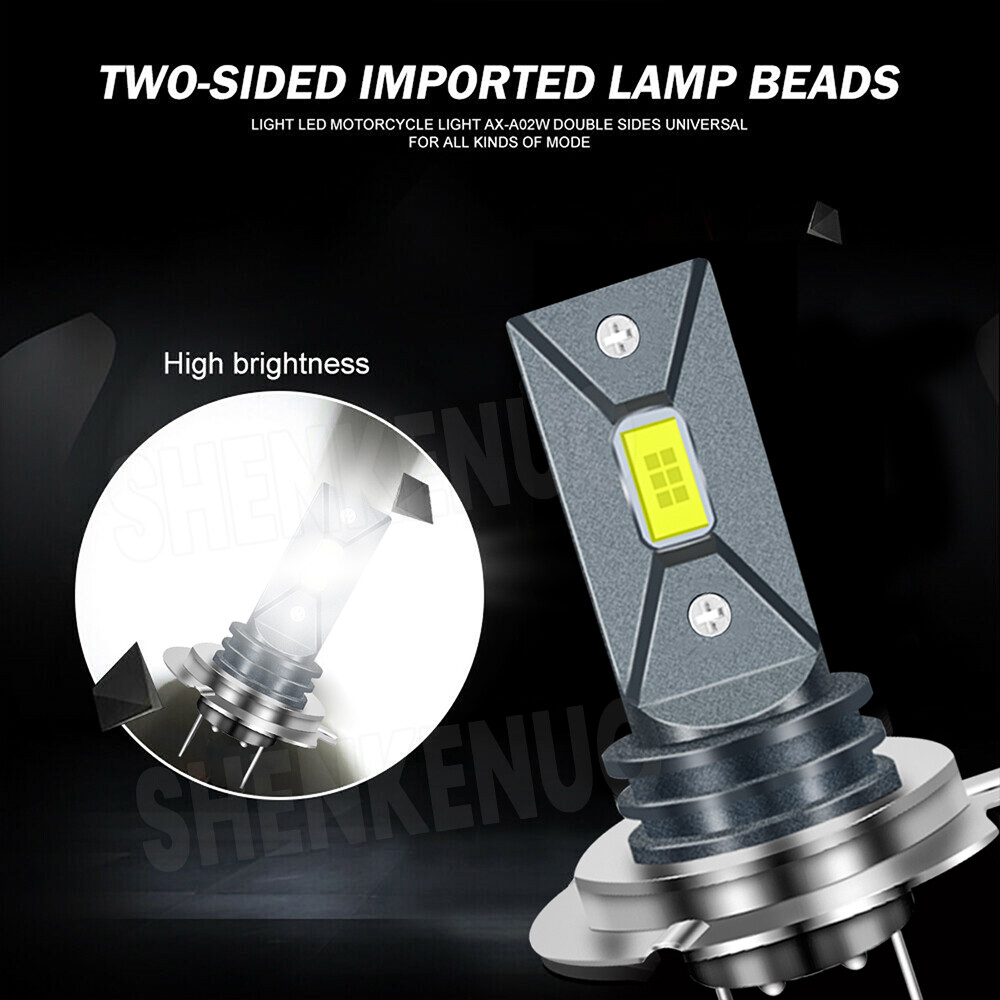 2Pcs H7 LED Headlight Kit Combo Bulbs High Low Beam 6000K White Super Bright