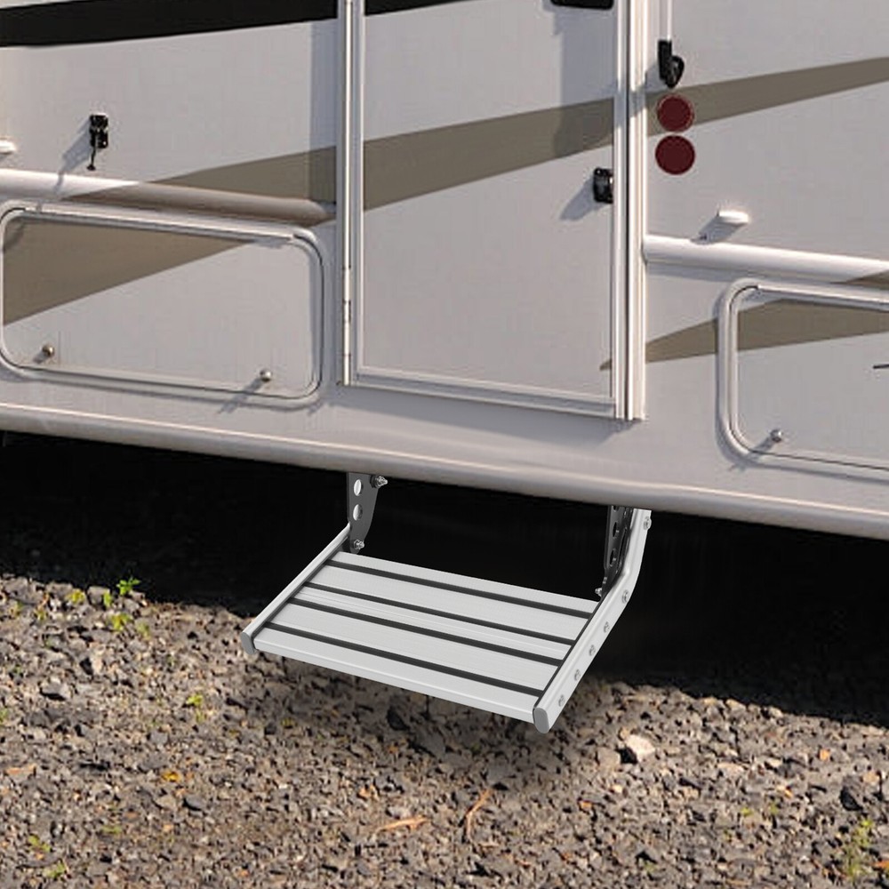 Aluminum 1 Step Pull Out Retractable RV Camper Platform Steps Stair Anti-Slip