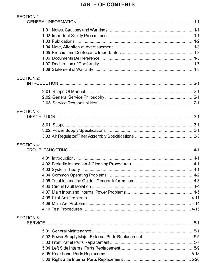 Thermal Dynamics CutMaster 151 Plasma Cutter Service Manual *954
