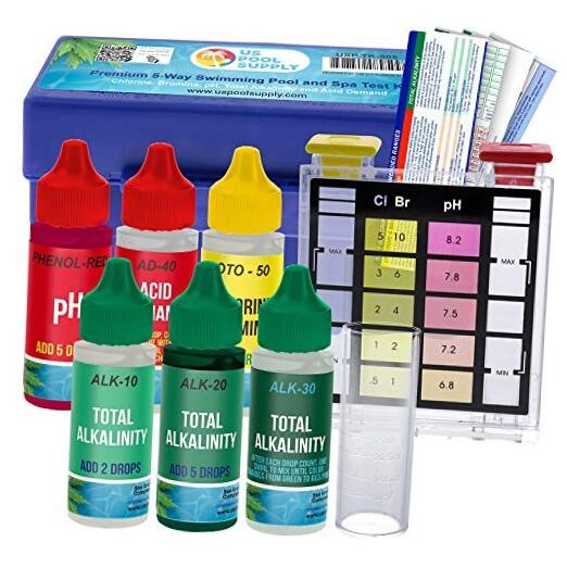 5-in-1 Pool Test Kit - Pool Water Testing Kit, Accurate Chemical Test for pH,
