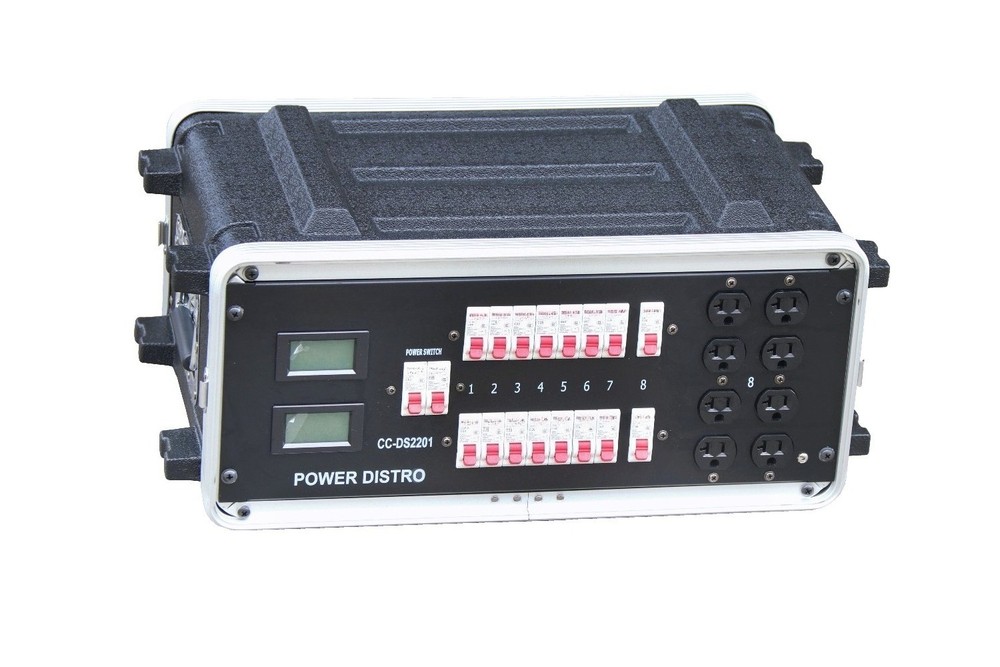 4U Edison Power Rack Camlock Input with 28*Edison Output Power Distro Box