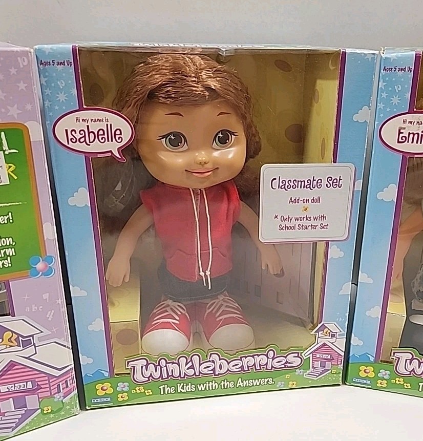 NEW Twinkleberries School Starter Set 3 DOLLS Haley Emily Isabelle ~ Interactive