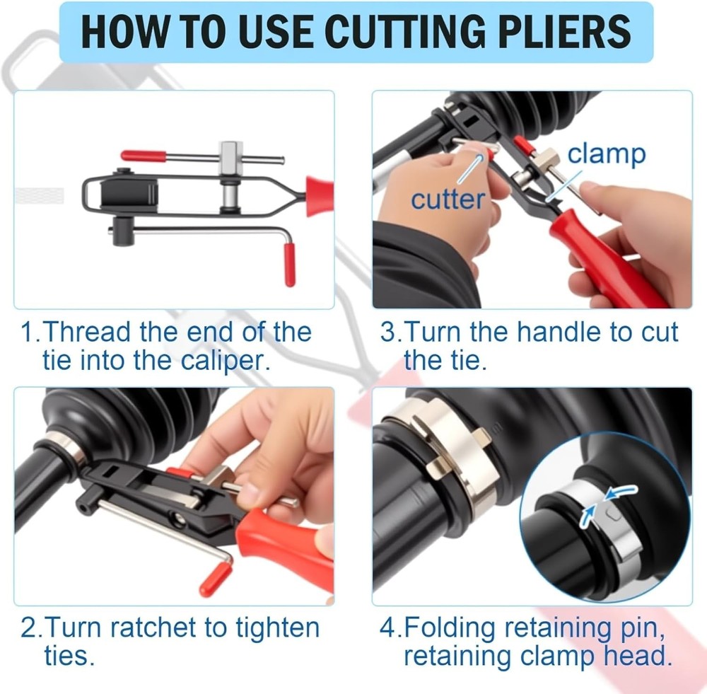 CV Boot Banding Tool - ATV CV Joint Axle Boot Clamp Pliers Tool, CV Axle Boot...