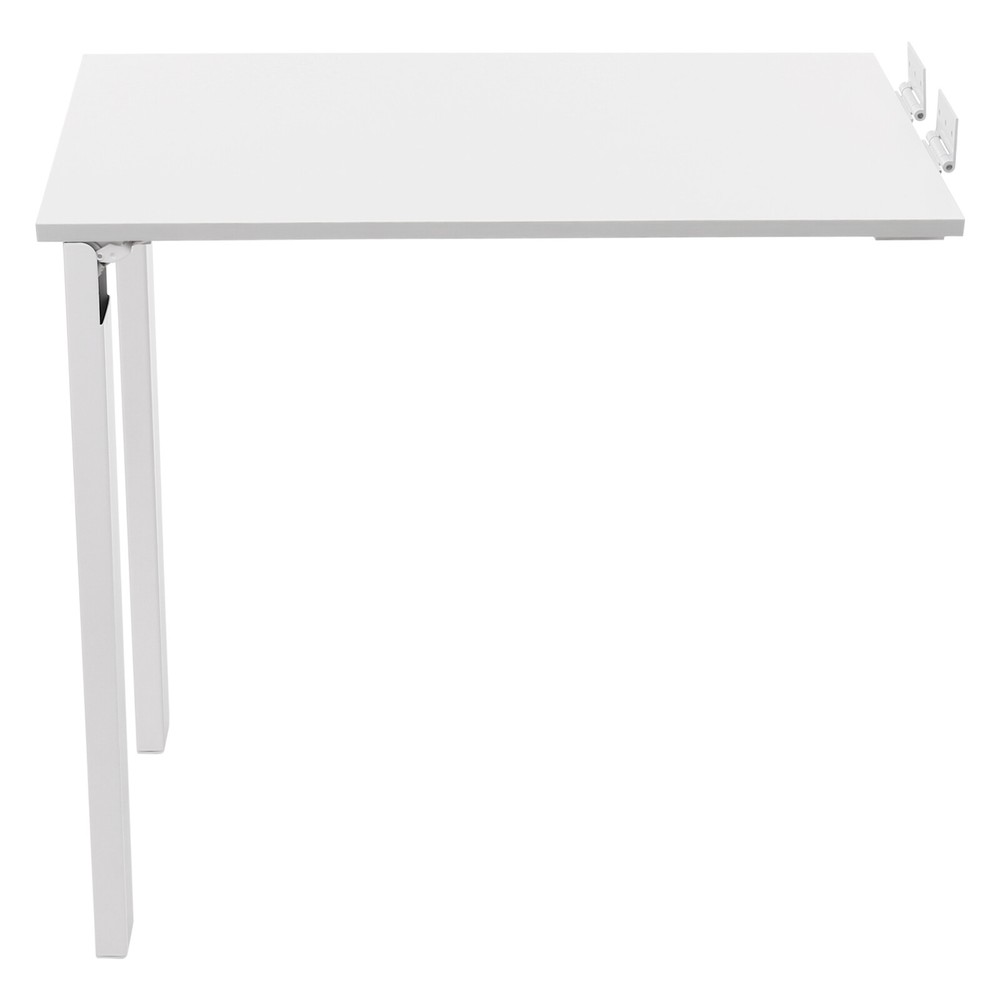 New L-Shape Modern Wall Mounted Foldable Table Wood Folding Dining Table White