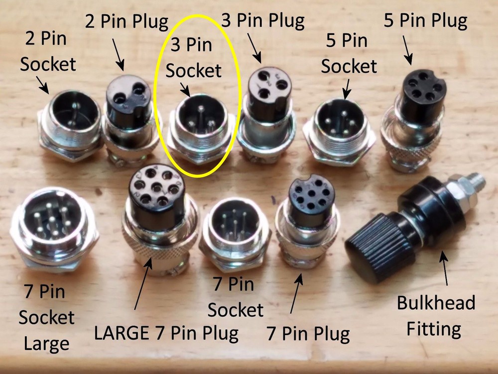 2pc - 3 Pin - 1/2" Connector Panel Mount Socket TIG MIG Welding Plasma