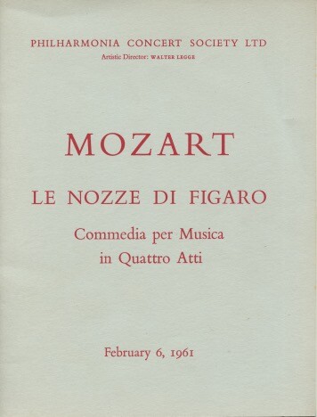 Giulini, Carlo Maria. & Söderström, Elisabeth. & Blanc, Ernest. Signed Program