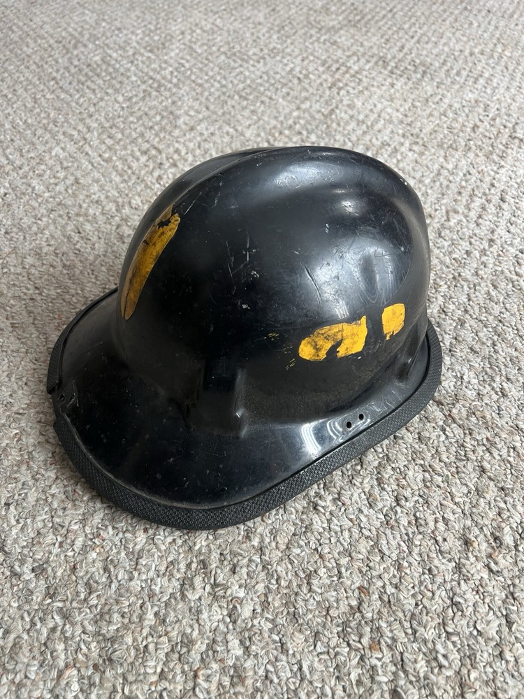 Vintage Fireman Helmet Black And Yellow