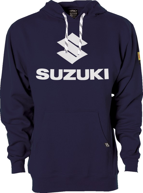 Factory Effex Suzuki Vertical Pullover Hoodie Navy Blue
