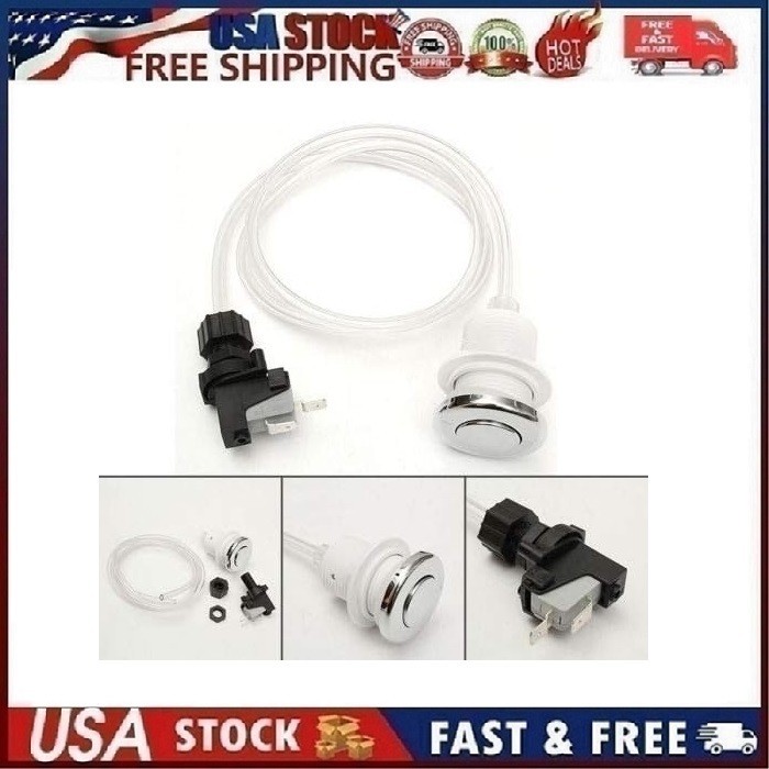 New On/Off Push Button Switch Jetted Jet Bath Hot Tub Spa Hose Air Pool Set +