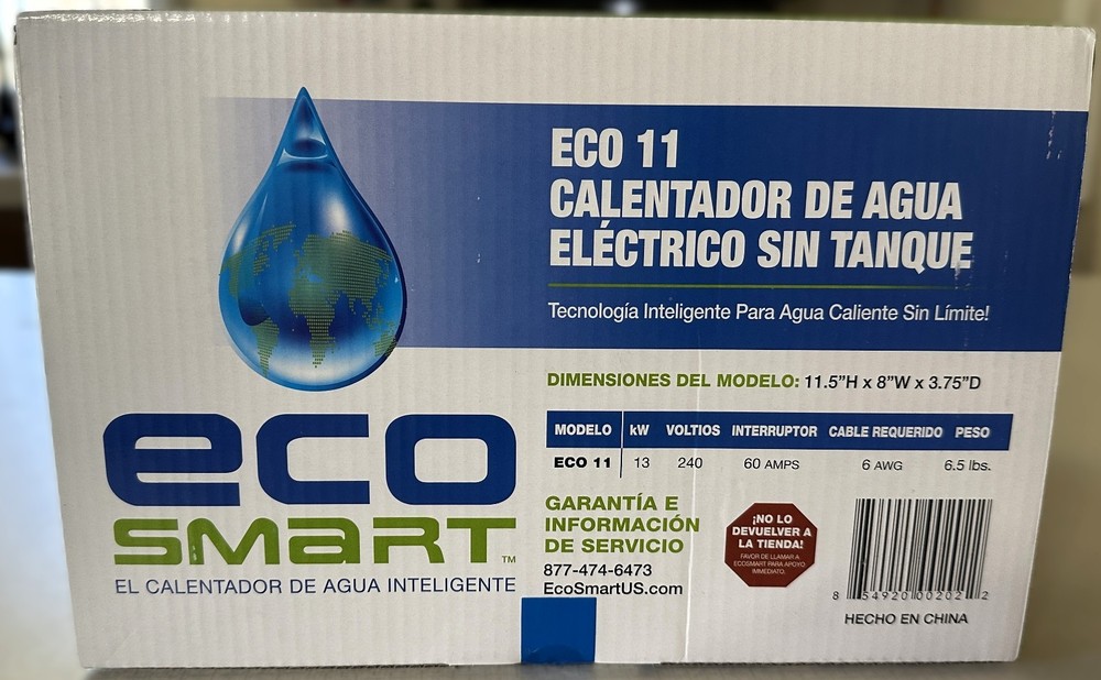 EcoSmart Eco 11 Electric Tankless Water Heater 240V New Still sealed in box.