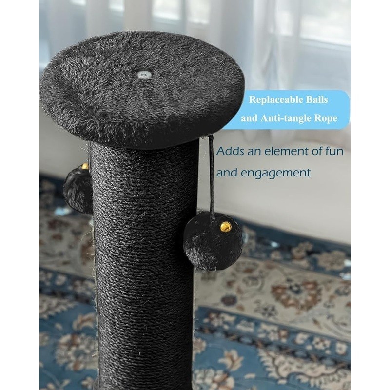 Tall Cat Scratching Post W/ Sisal Surface Interactive Toy Durable Indoor Use