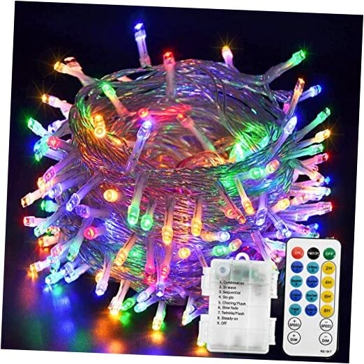 Christmas String Lights 100 LEDs Outdoor LED Fairy String 1 Pack Multicolor