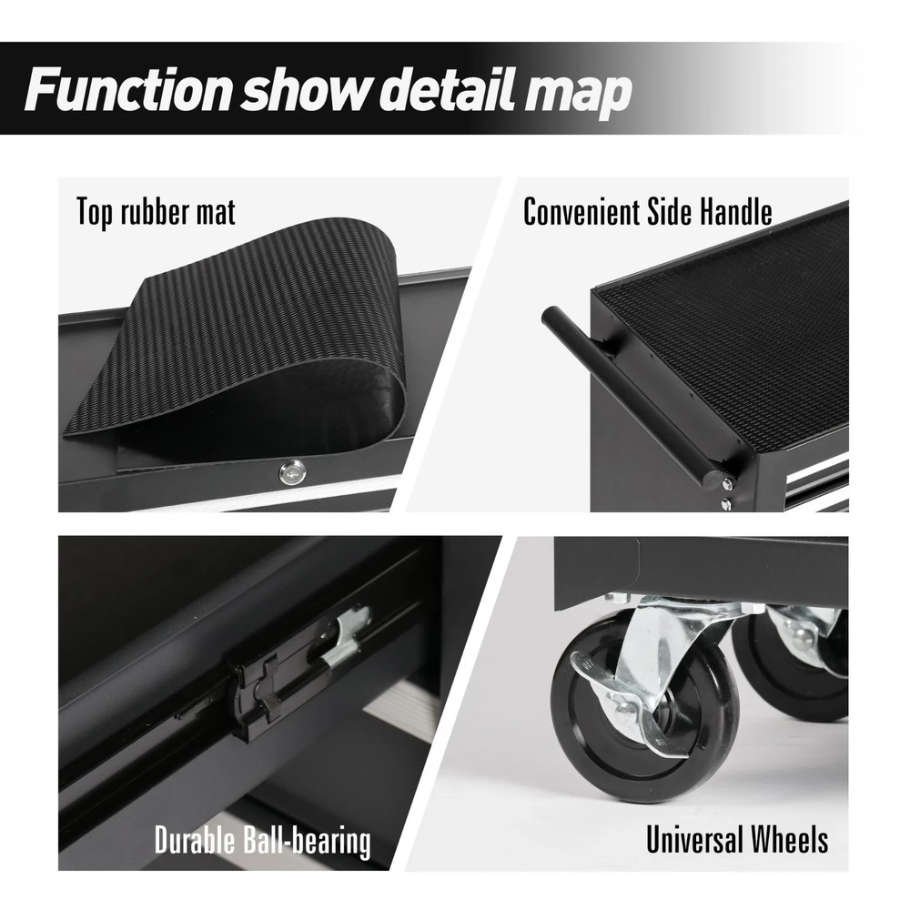 5-Drawer Rolling Tool Chest with Wheels & Storage Organizer Box