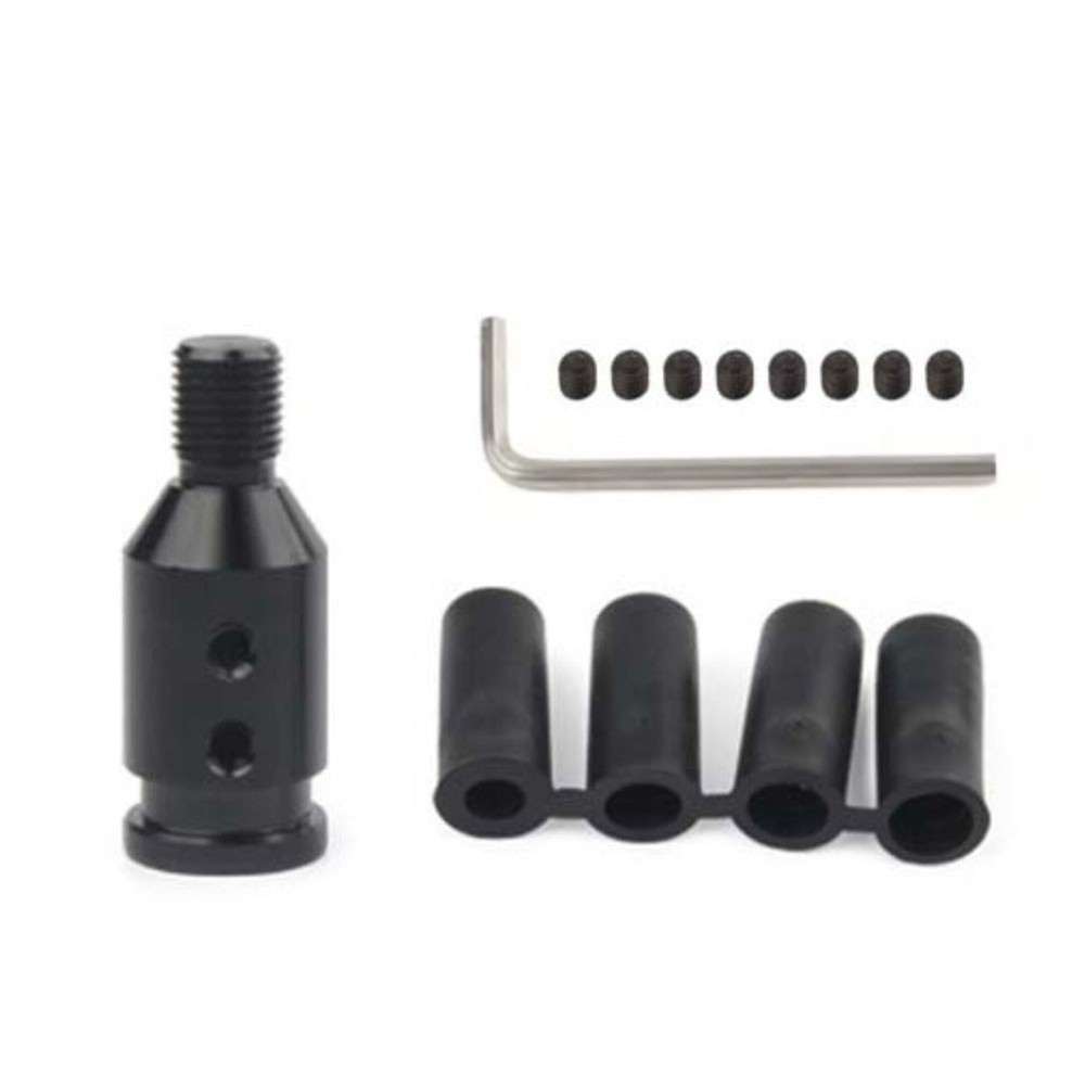 ALUMINUM NON THREADED CAR SHIFT KNOB ADAPTER 12X1.25MM BLACK SHIFTER THREADS