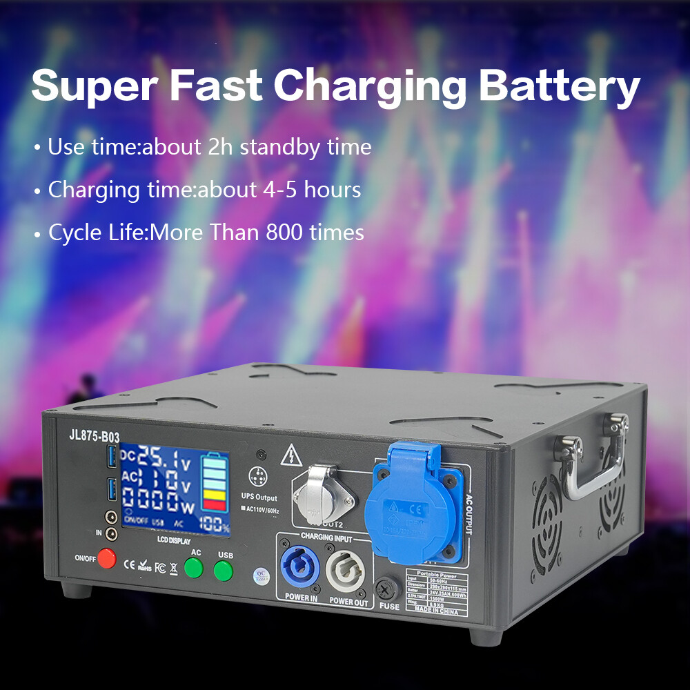 1500W Black Powered Base Cold Spark Machine Battery Pack with Flight Case