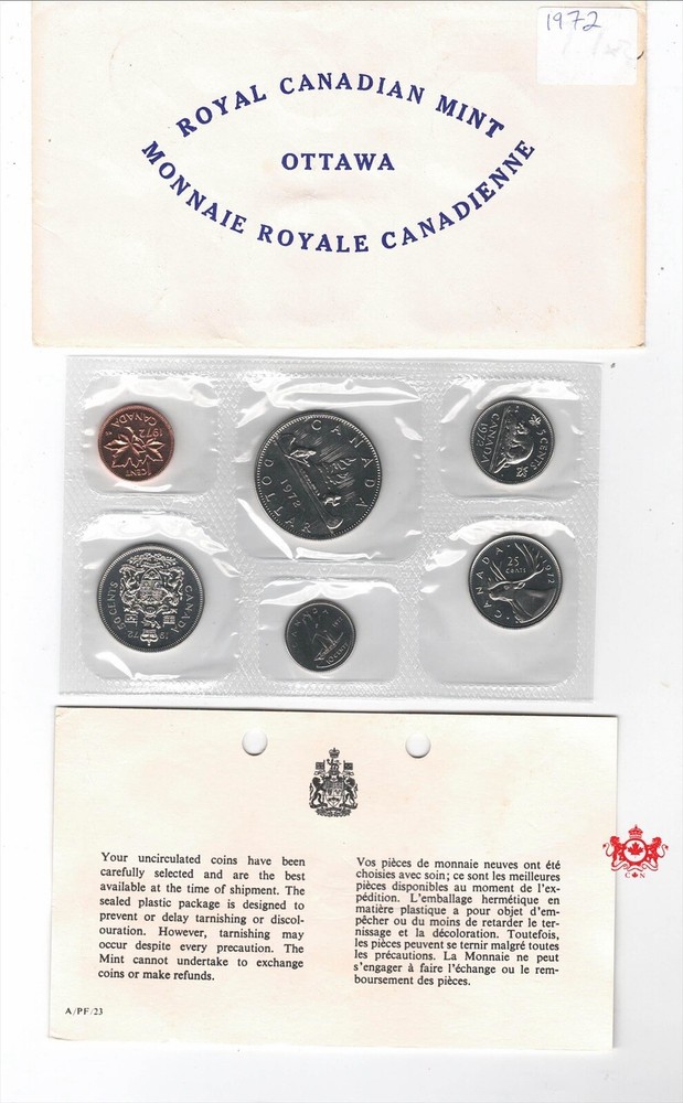 1972 Canada Proof Like Set - Royal Canada Mint -