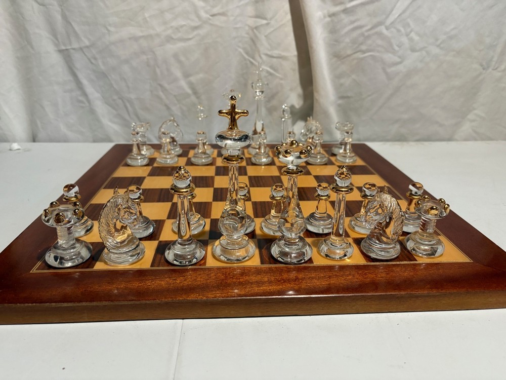 Vintage Glass Chess Set